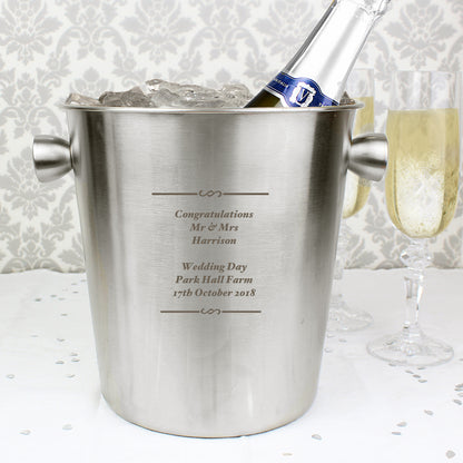 Personalised Any Message Stainless Steel Ice Bucket