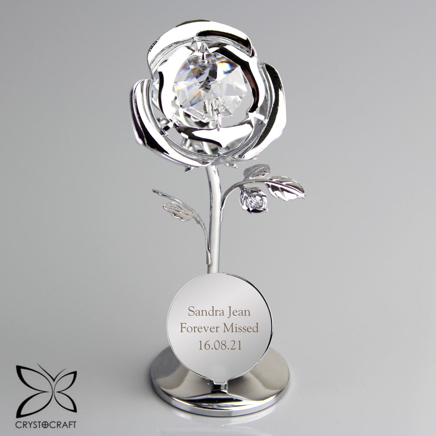 Personalised Crystocraft Rose Ornament