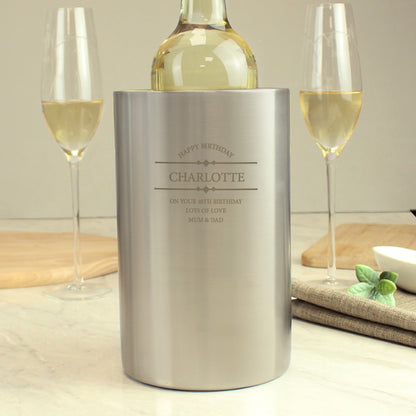 Personalised Diamond Wine Cooler