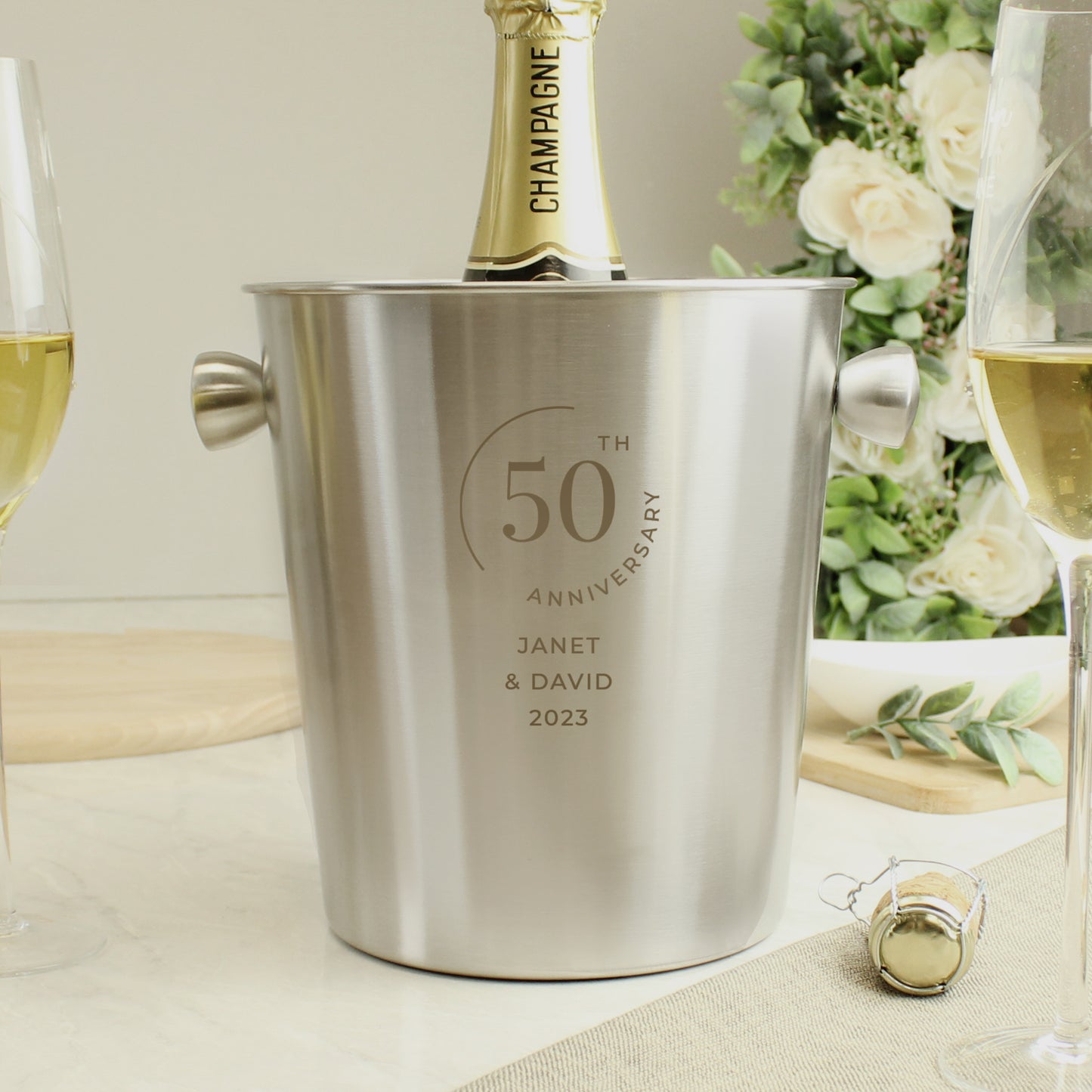 Personalised Date Stainless Steel Ice Bucket