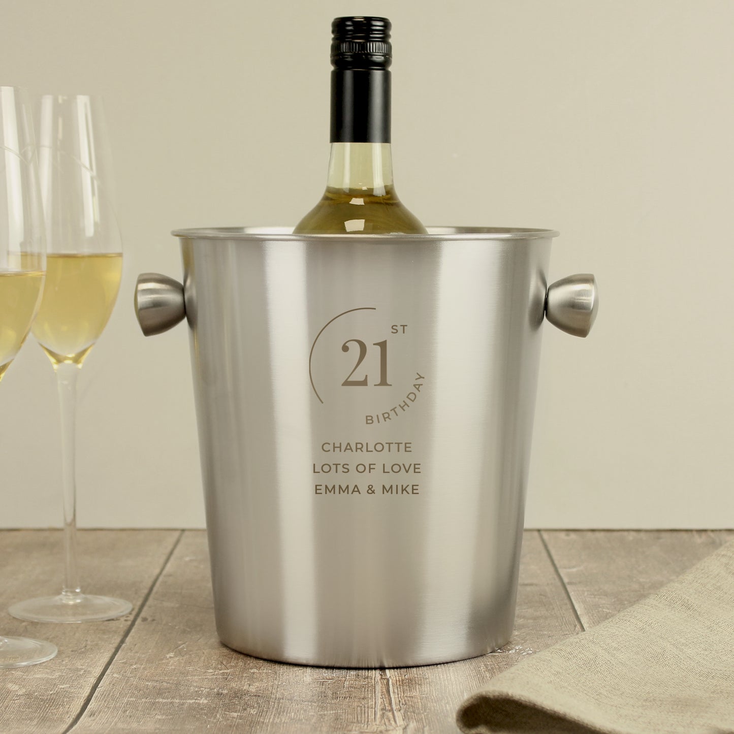 Personalised Date Stainless Steel Ice Bucket