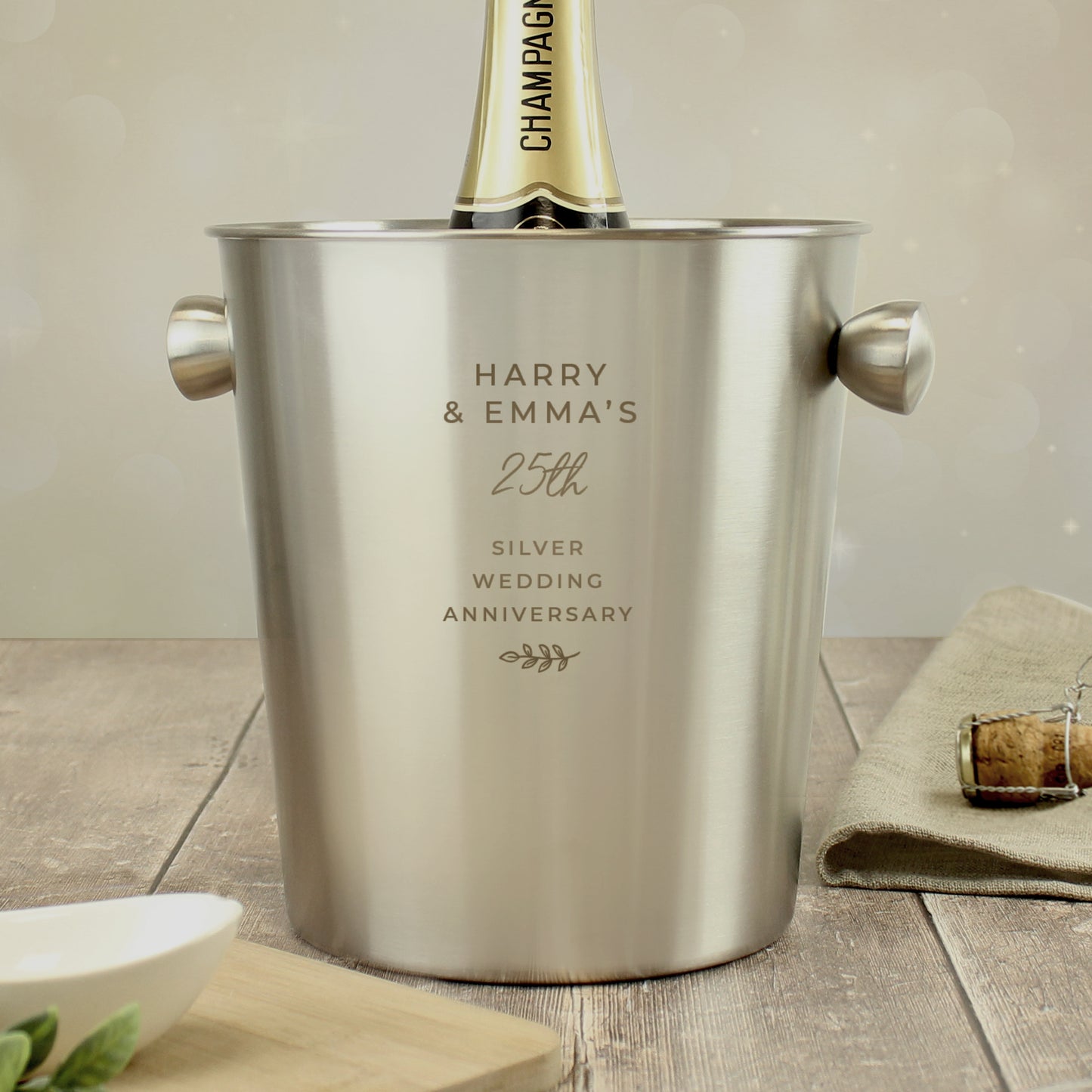 Personalised Free Text Stainless Steel Ice Bucket