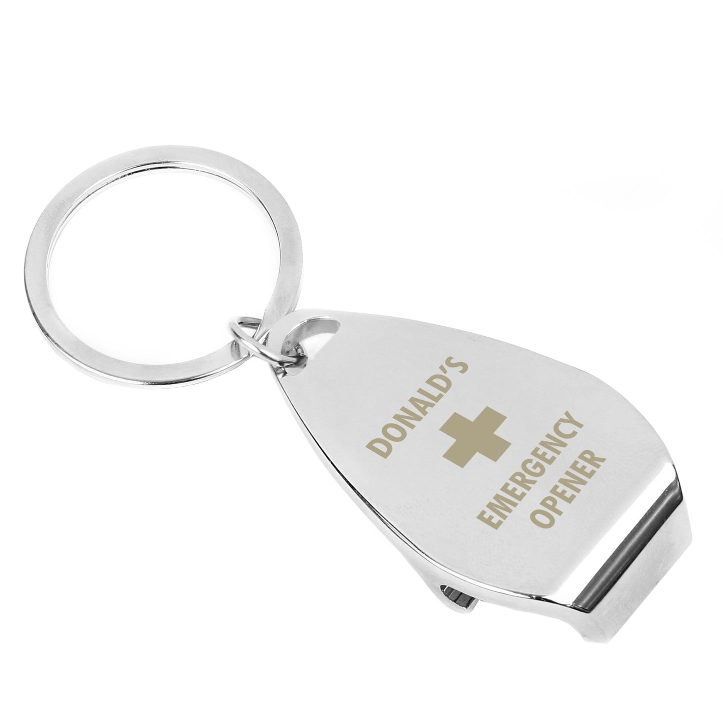 Personalised Emergency Bottle Opener Keyring