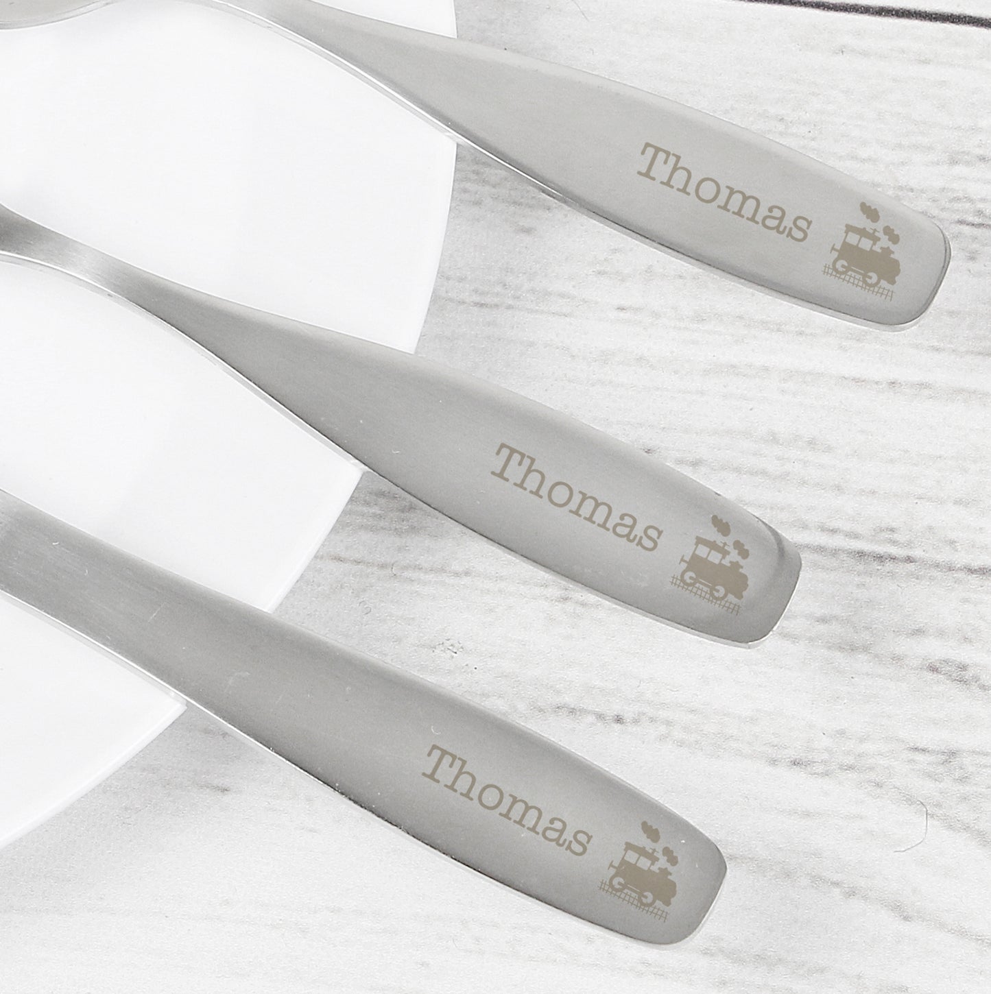 Personalised 3 Piece Train Cutlery Set