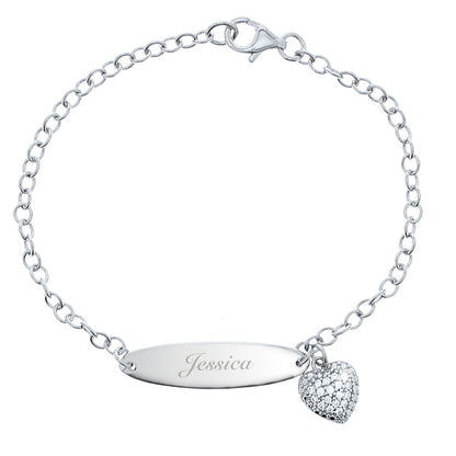 Personalised Children's Sterling Silver and Cubic Zirconia Bracelet