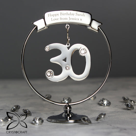 Personalised Crystocraft 30th Celebration Ornament