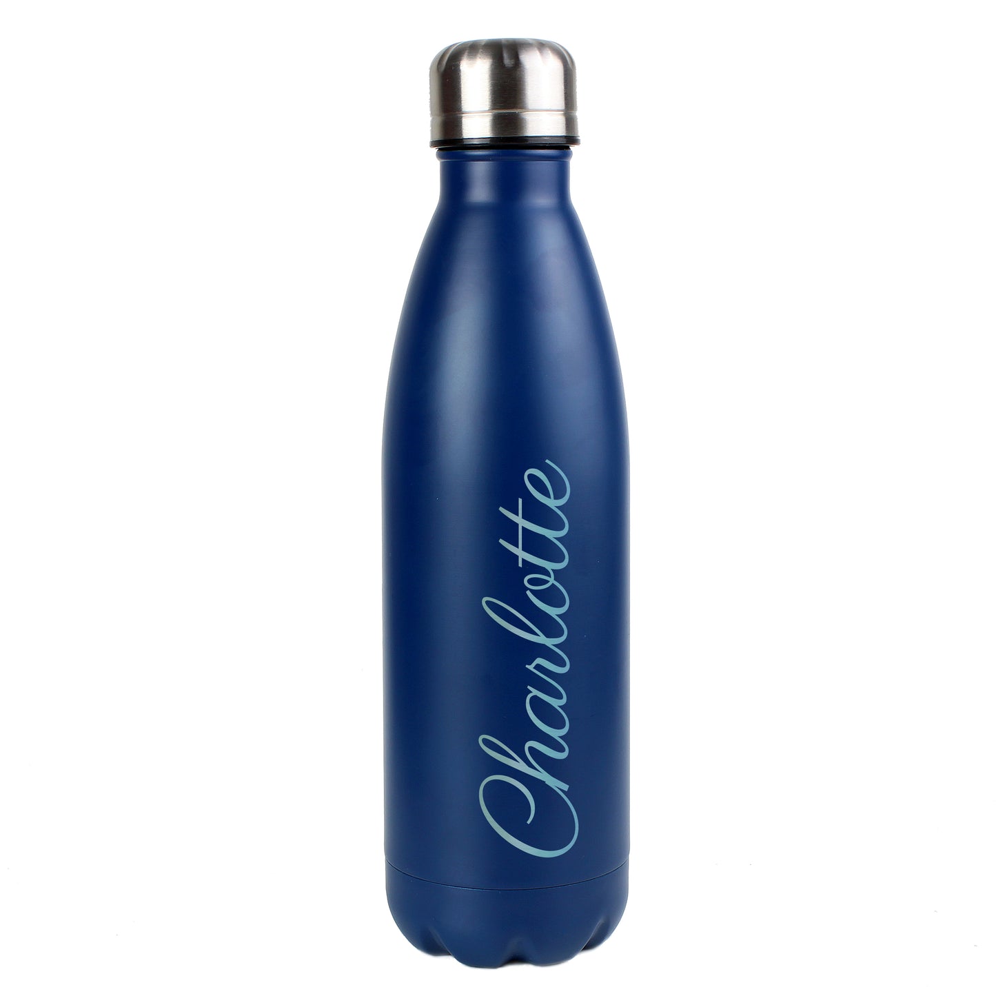 Personalised Blue Metal Insulated Drinks Bottle