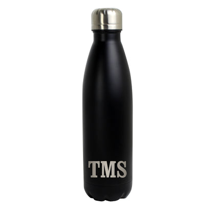 Personalised Initials Black Metal Insulated Drinks Bottle