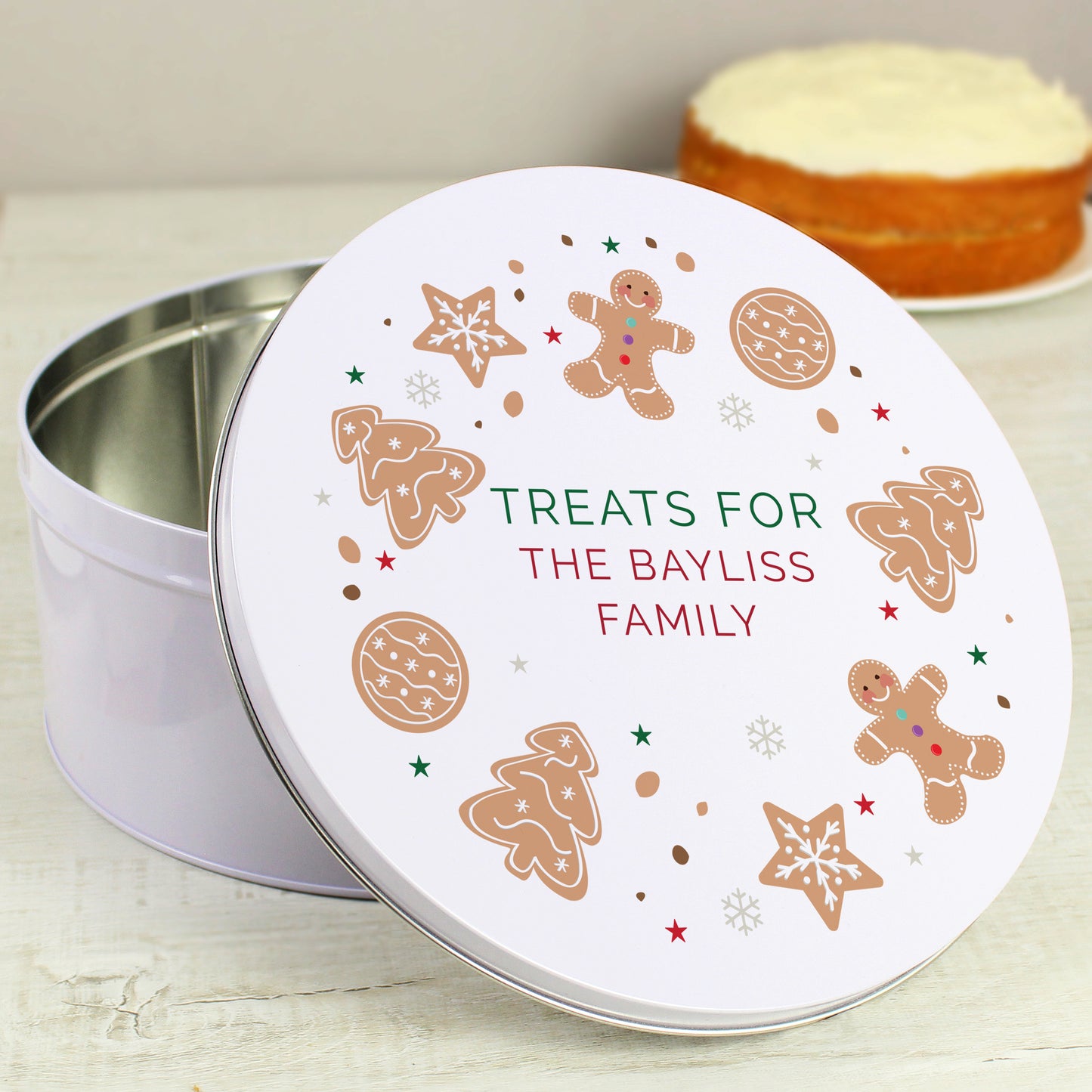 Personalised Christmas Cookies Cake Tin