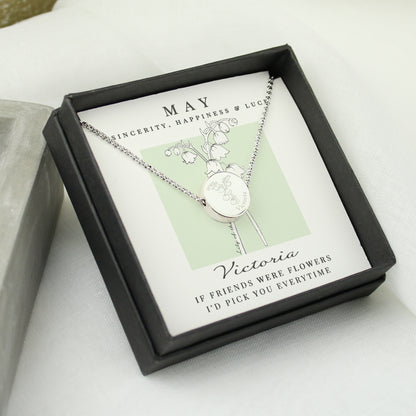 Personalised May Birth Flower Necklace and Box