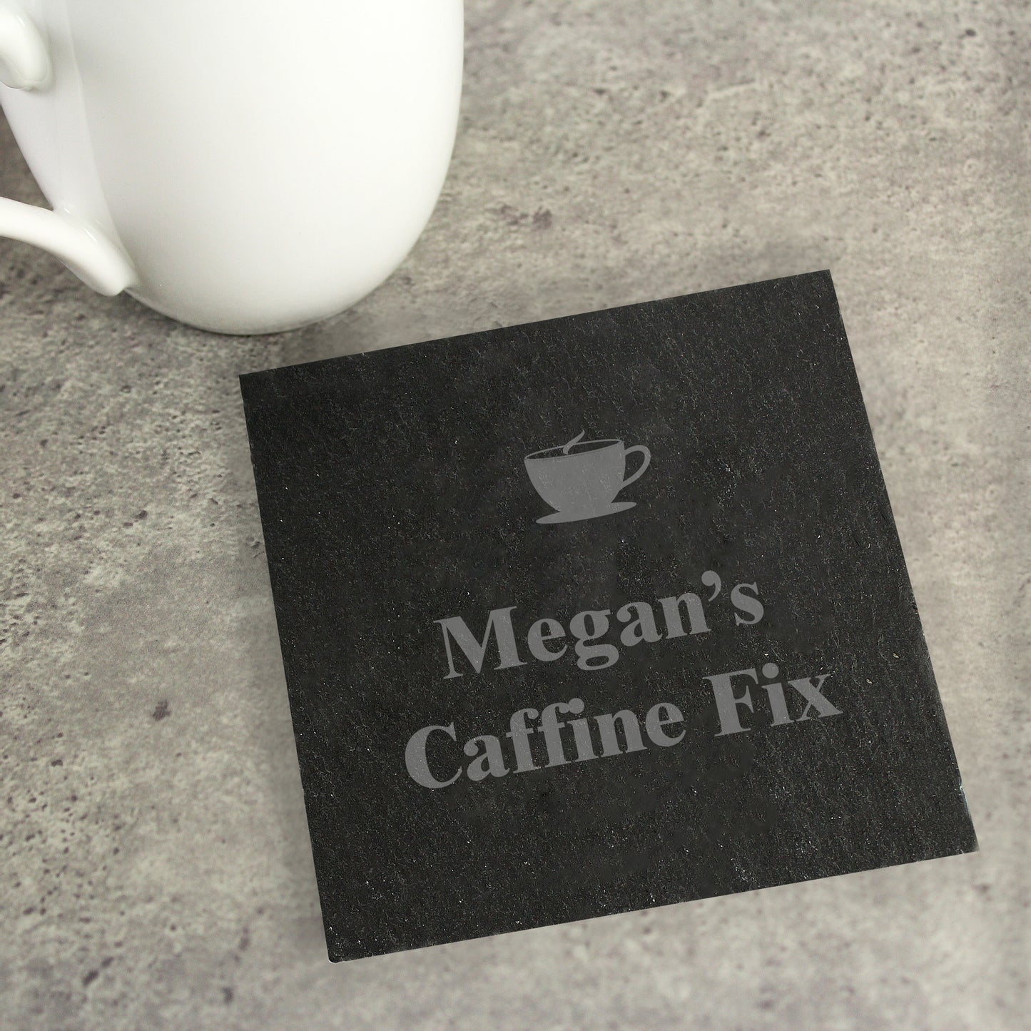 Personalised Hot Drink Motif Single Slate Coaster