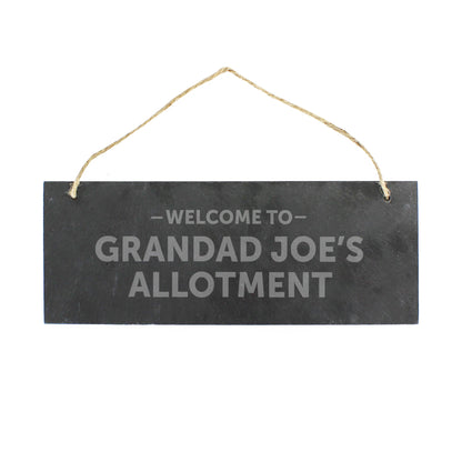 Personalised Welcome To... Hanging Slate Plaque