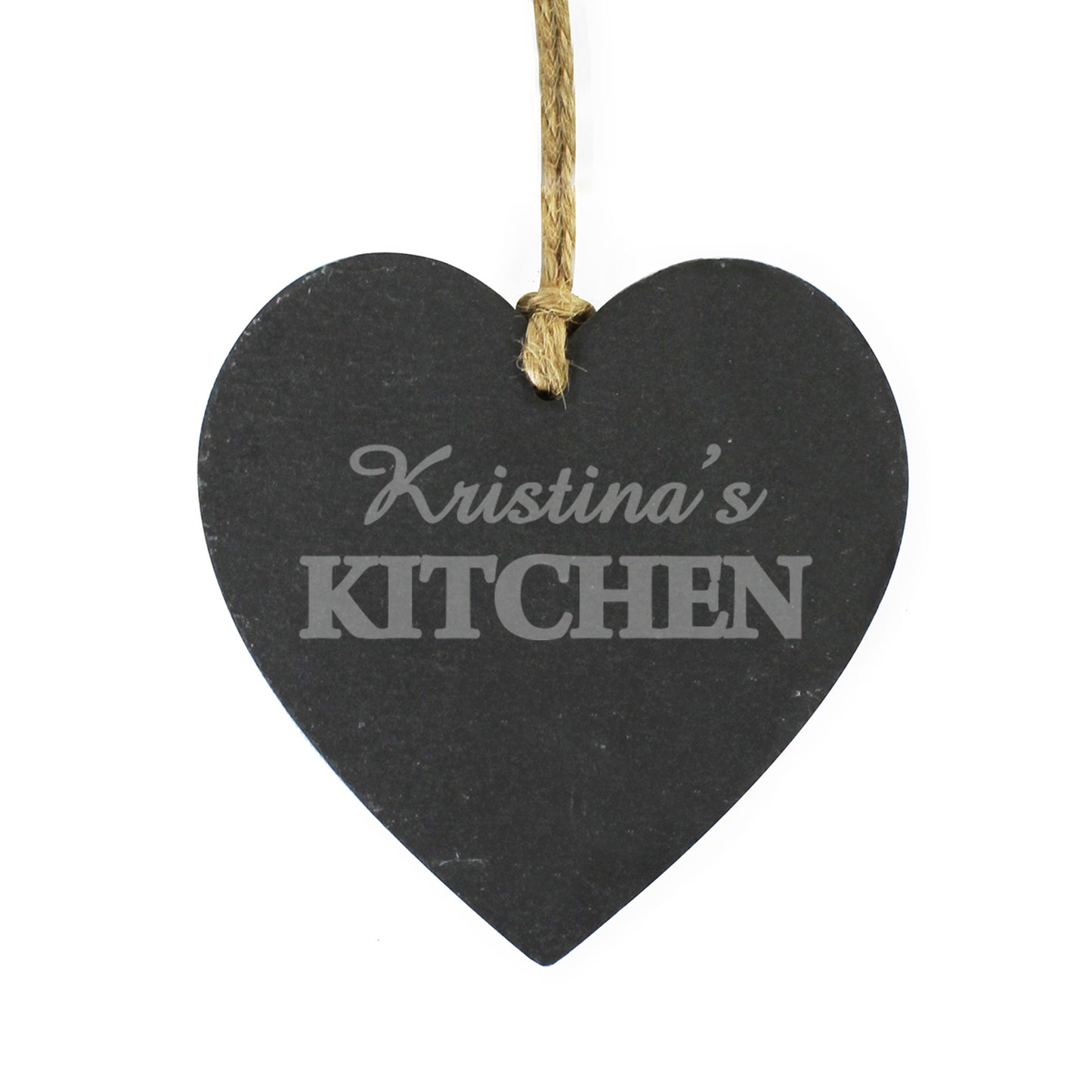 Personalised Kitchen Slate Heart Decoration