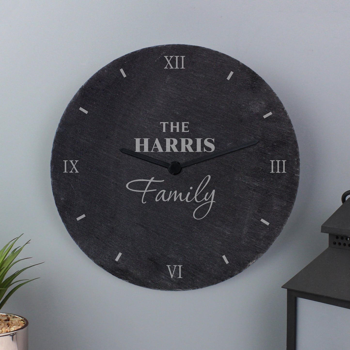 Personalised Family Slate Clock