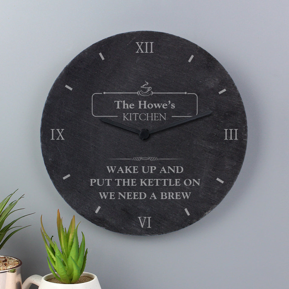 Personalised Kitchen Slate Clock