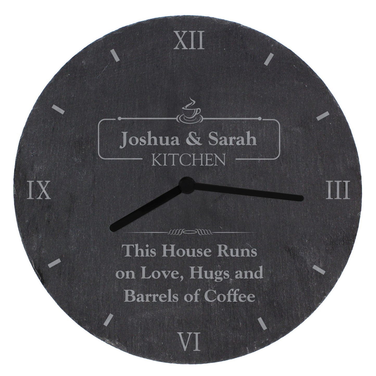 Personalised Kitchen Slate Clock