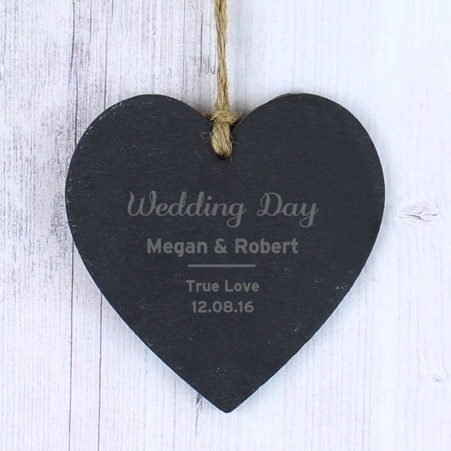 Personalised Classic Slate Heart Decoration