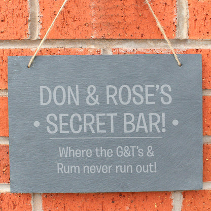 Personalised Large Hanging Slate Sign