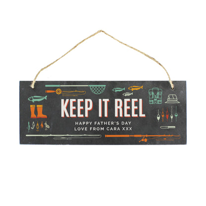 Personalised ""Keep It Reel"" Printed Hanging Slate Plaque