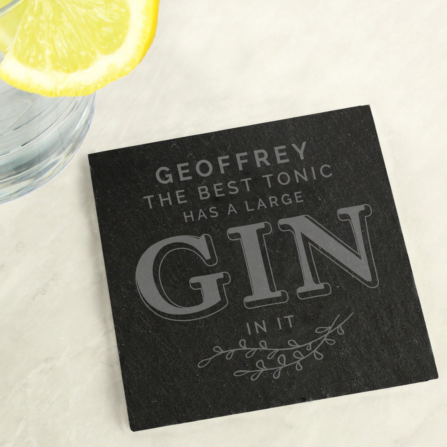 Personalised Gin & Tonic Single Slate Coaster