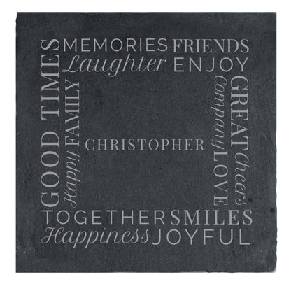 Personalised 'Together' Single Slate Coaster