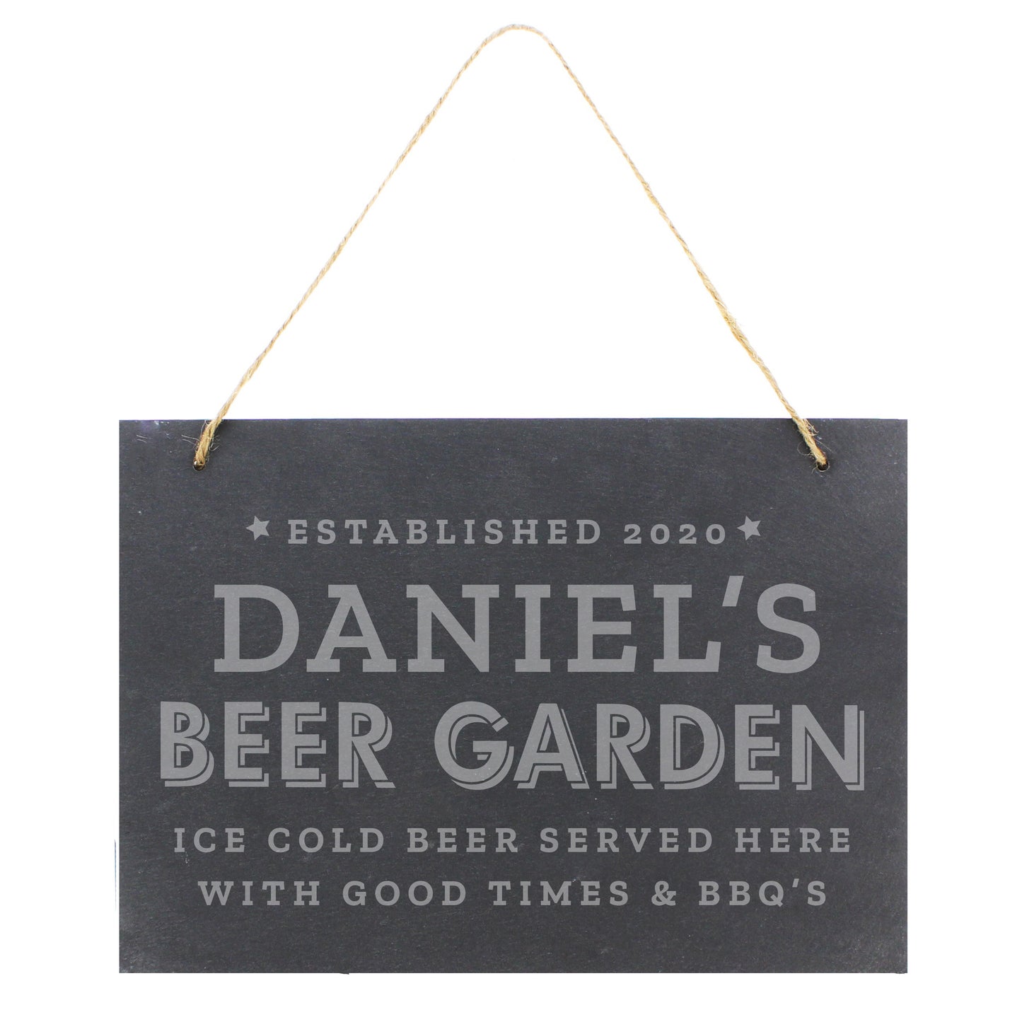 Personalised Beer Garden Hanging Large Slate Sign