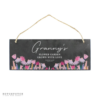 Personalised Hotchpotch Wild Flower Hanging Slate Plaque