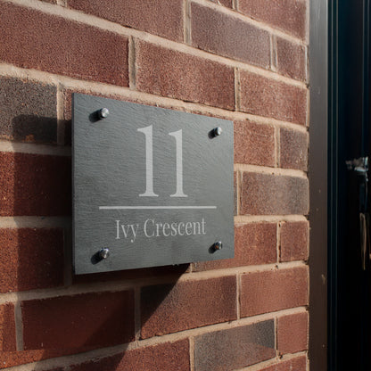 Personalised Large Number Slate House Sign