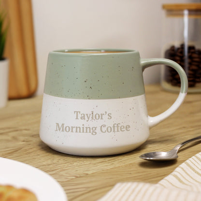 Personalised Green Speckled Ceramic Mug