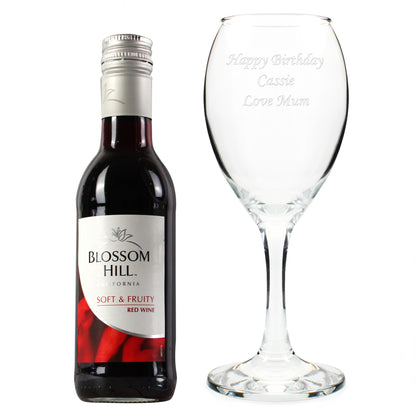 Personalised Red Wine & Wine Glass Set