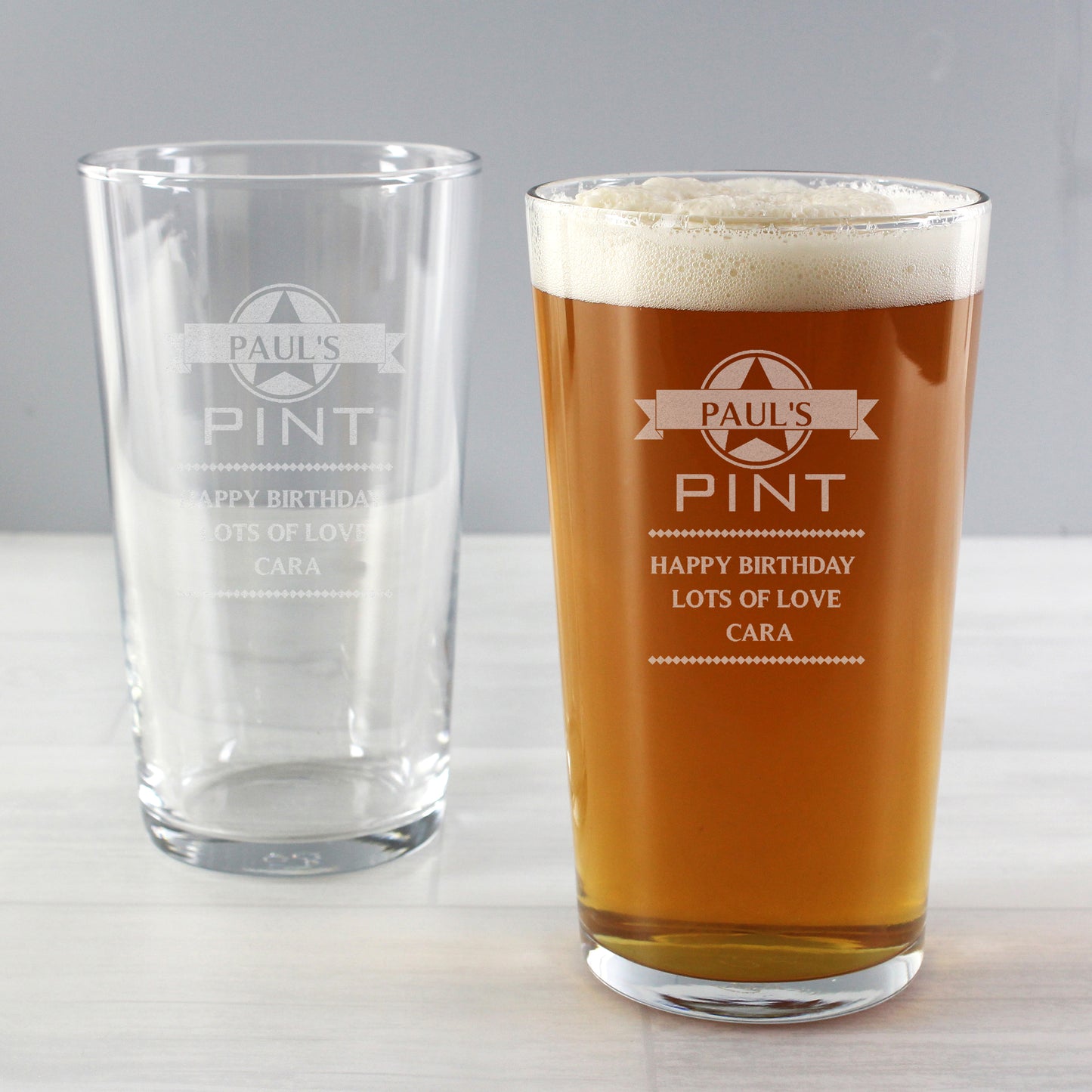 Personalised Diamond Pint Glass