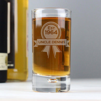 Personalised Established Rosette Bubble Shot Glass