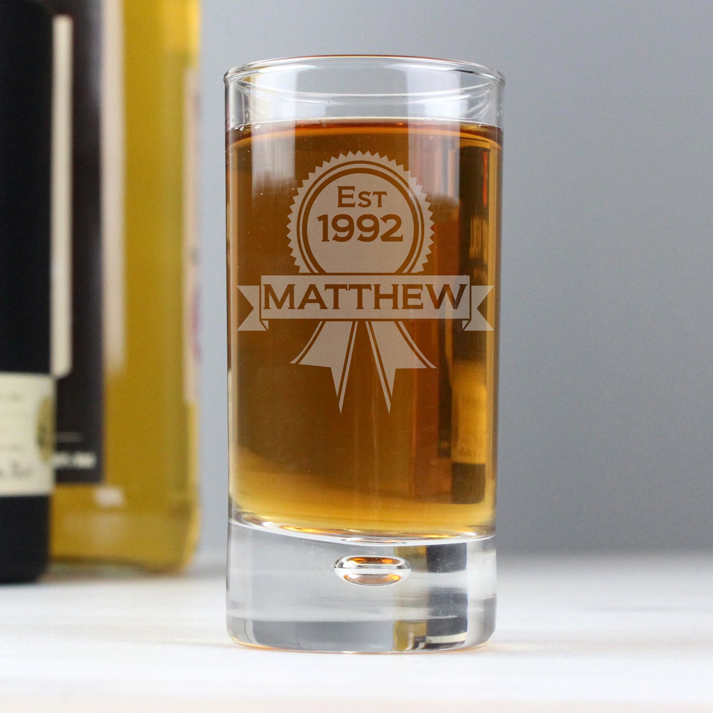 Personalised Established Rosette Bubble Shot Glass