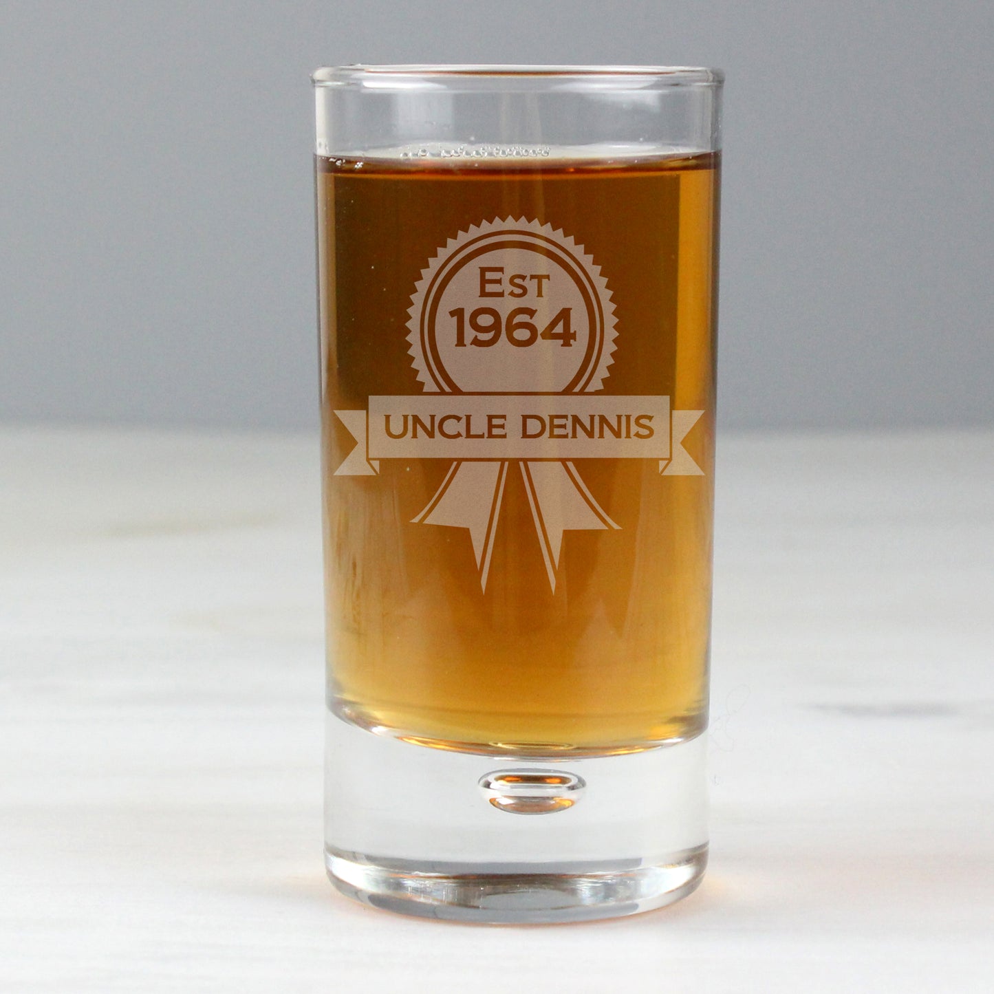 Personalised Established Rosette Bubble Shot Glass