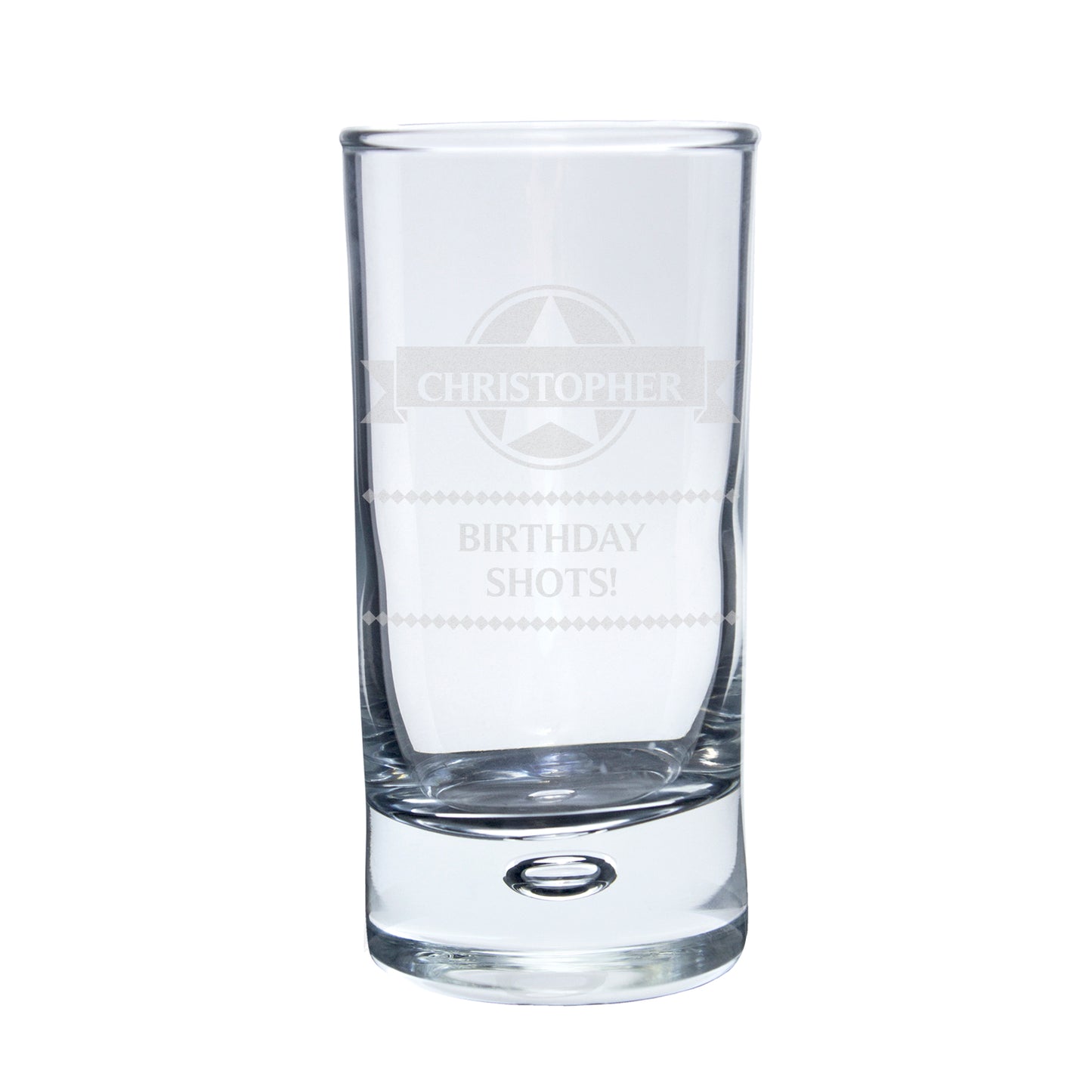 Personalised Diamond Bubble Shot Glass