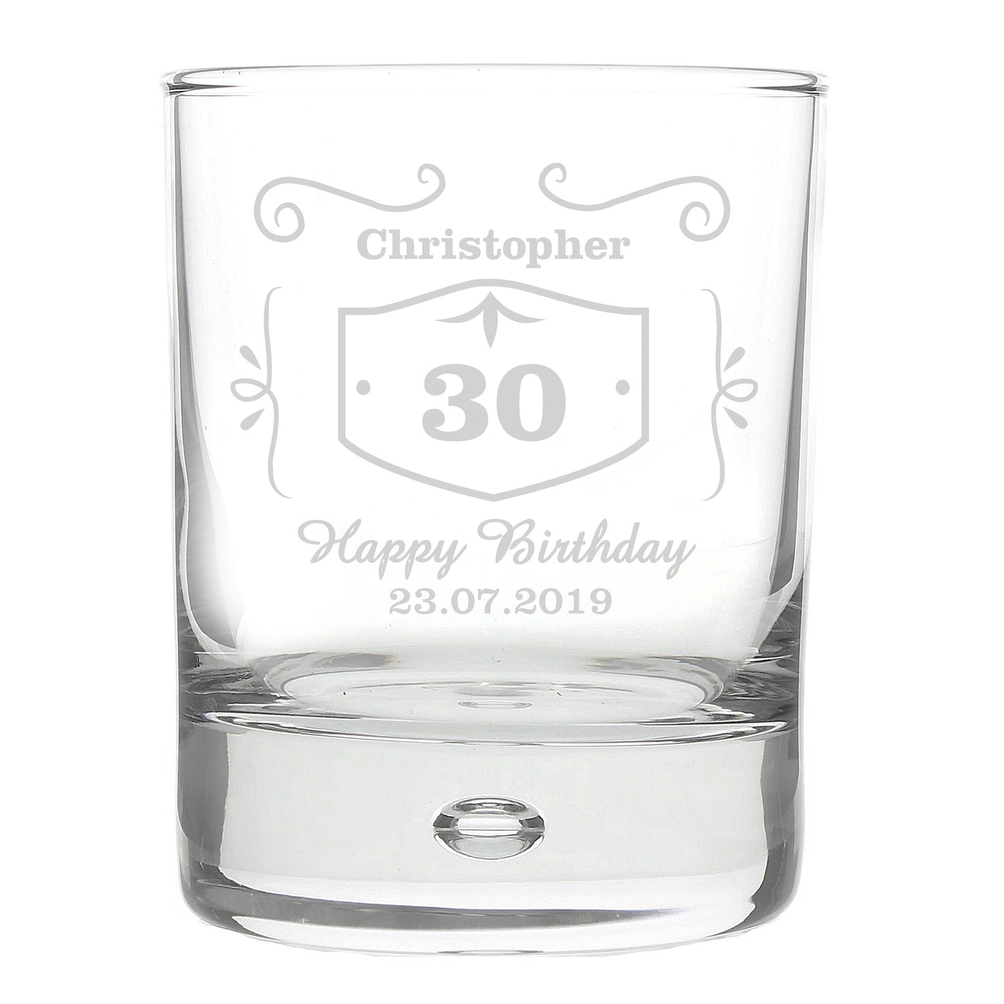 Personalised Classic Whisky Style Tumbler Bubble Glass