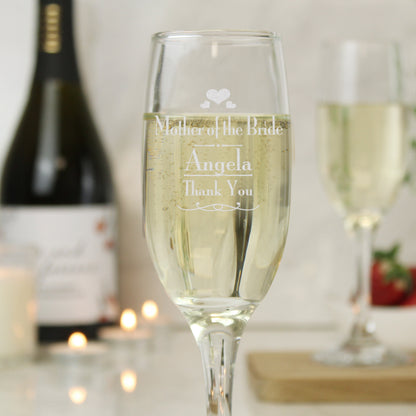 Personalised Decorative Wedding Mother of the Bride Glass Flute