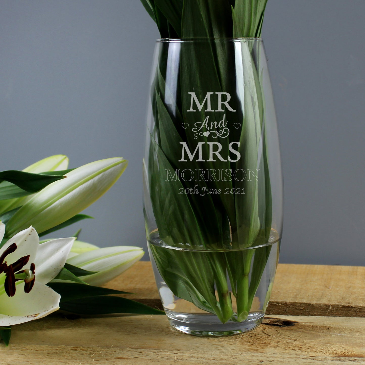 Personalised Mr & Mrs Bullet Vase