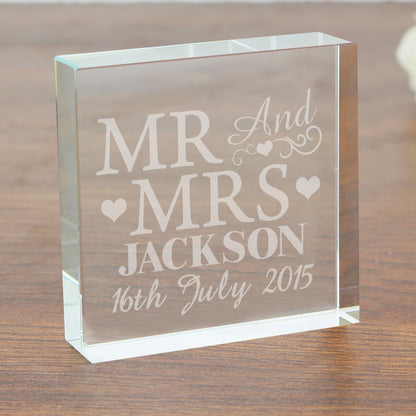 Personalised Mr & Mrs Crystal Token