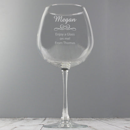 Personalised Decorative Bottle of Wine Glass