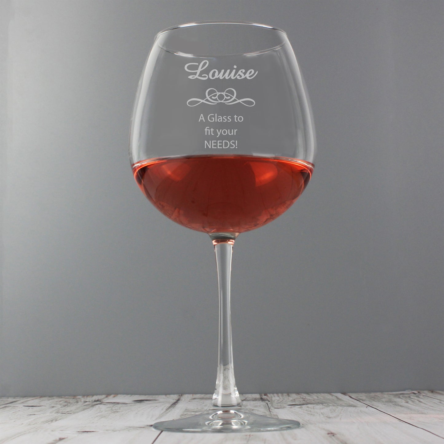 Personalised Decorative Bottle of Wine Glass