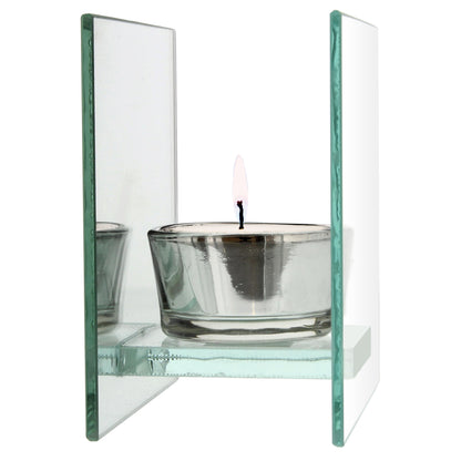 Personalised Sentiments Mirrored Glass Tea Light Candle Holder