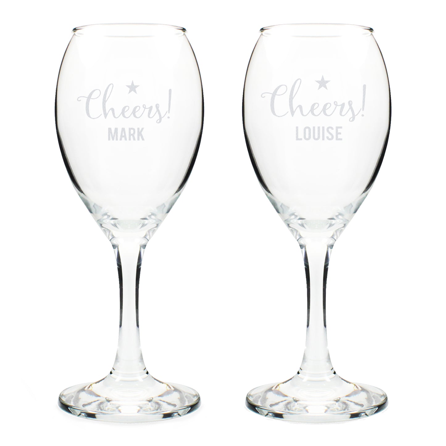 Personalised Cheers Wine Glass Set