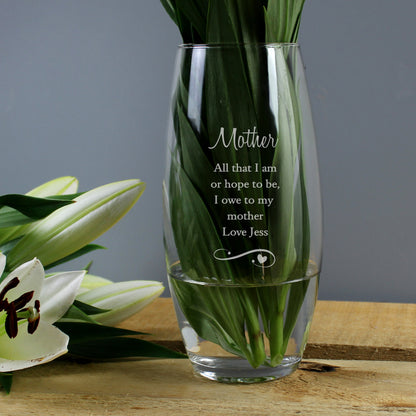 Personalised Swirls & Hearts Bullet Vase