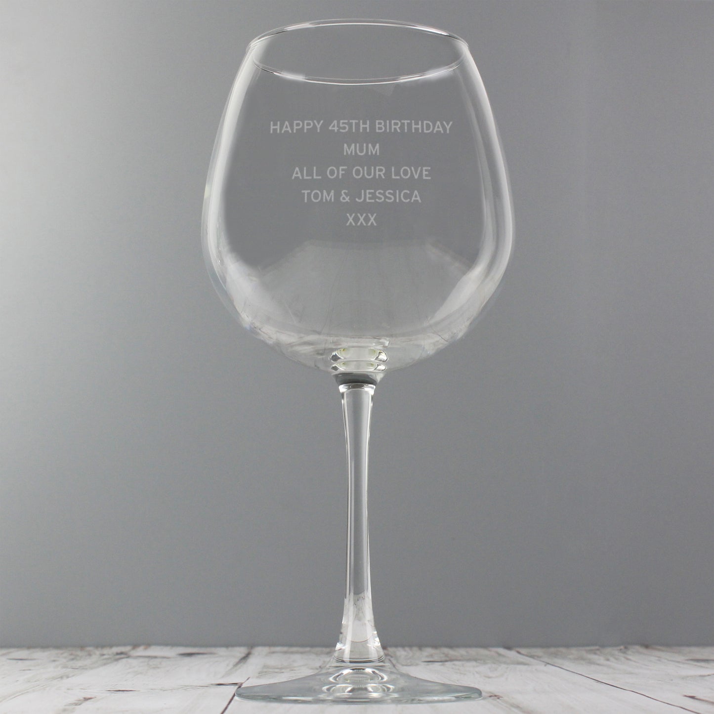 Personalised Bold Statement Bottle of Wine Glass