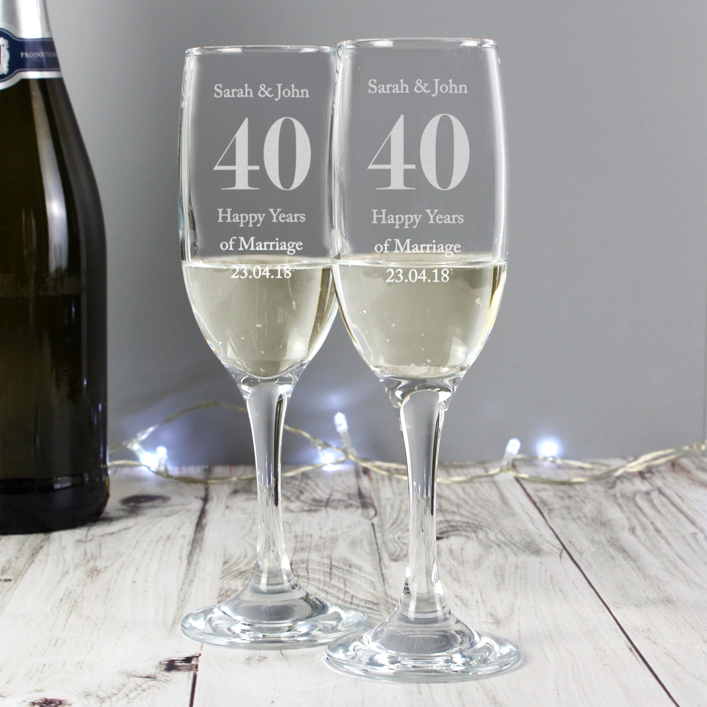 Personalised Anniversary Pair of Flutes