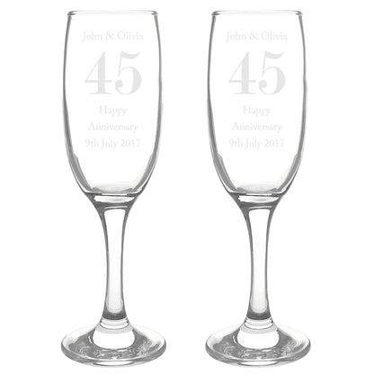 Personalised Anniversary Pair of Flutes