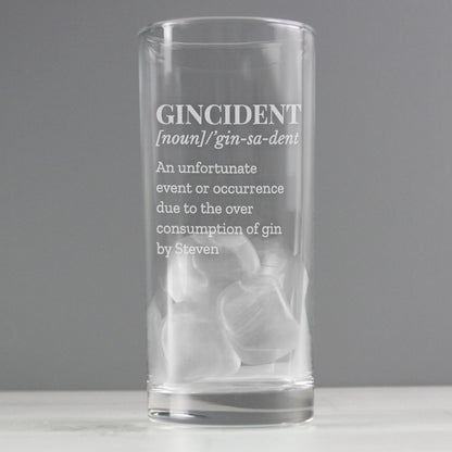 Personalised Gincident Hi Ball Glass