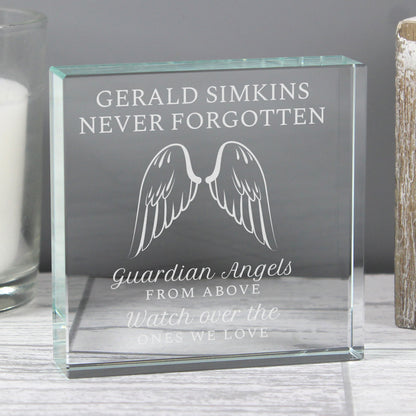 Personalised Guardian Angel Wings Crystal Token