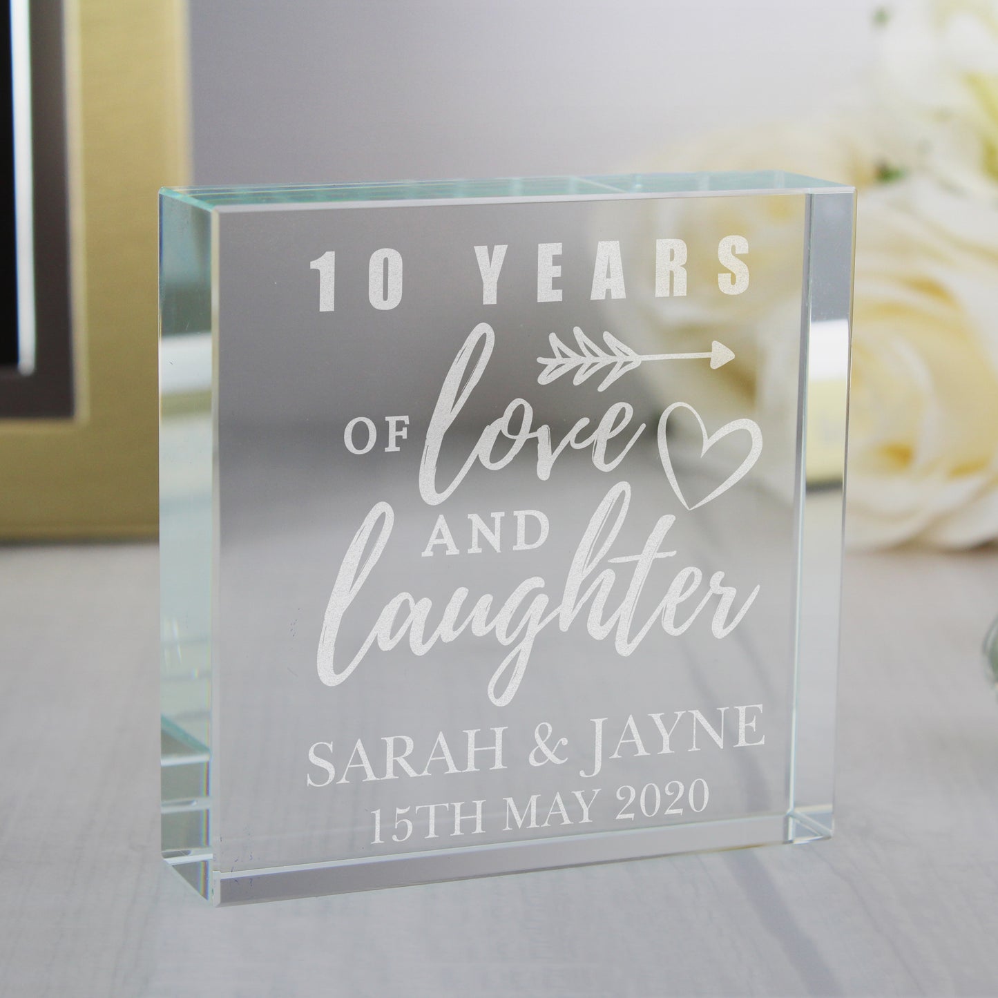 Personalised Arrow Anniversary Crystal Token